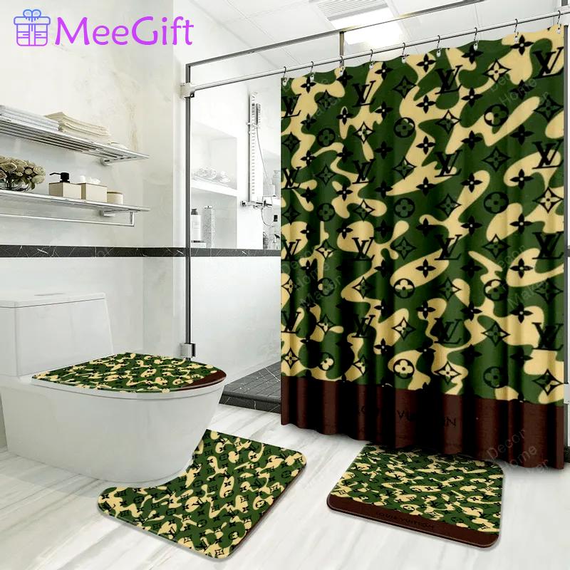 Louis vuitton camo luxury french fashion bathroom set 351 Bathroom Set