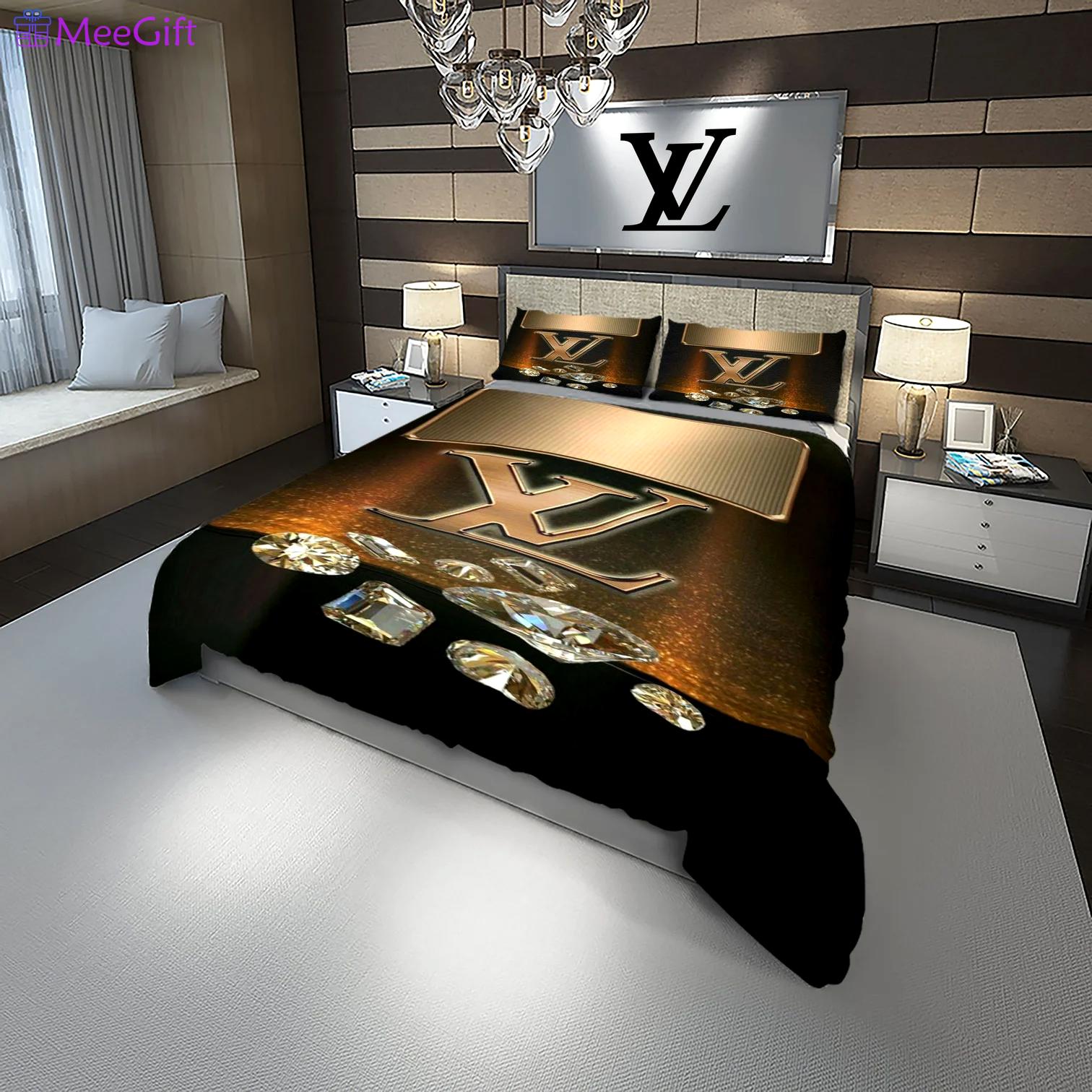 Louis vuitton diamond logo type 198 Bedding Sets duvet bedspread bedclothes covers luxury ideas sheets hyperbeast Bedroom home decor bed linen premium fashion brand blankets