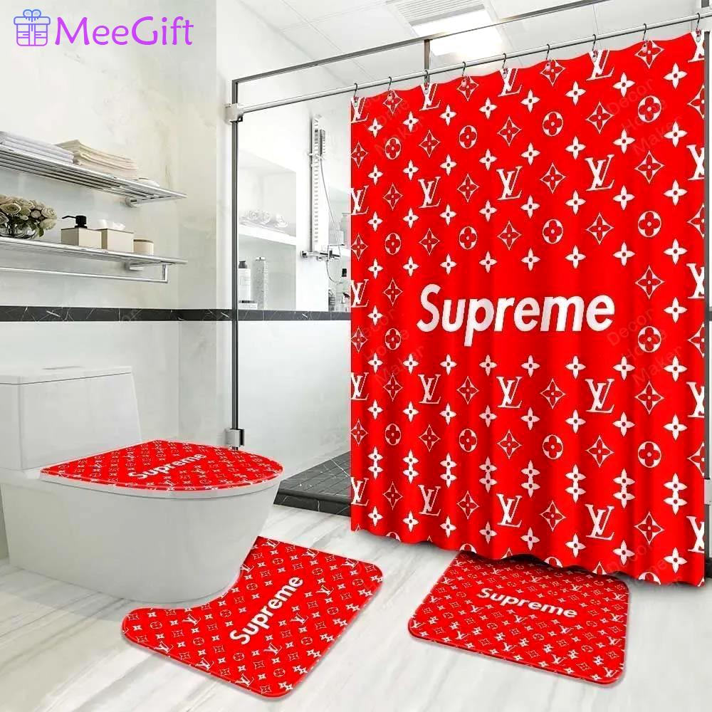 Louis vuitton hypebeast luxury fashion brand bath mat bathroom sets home decor Bathroom Set