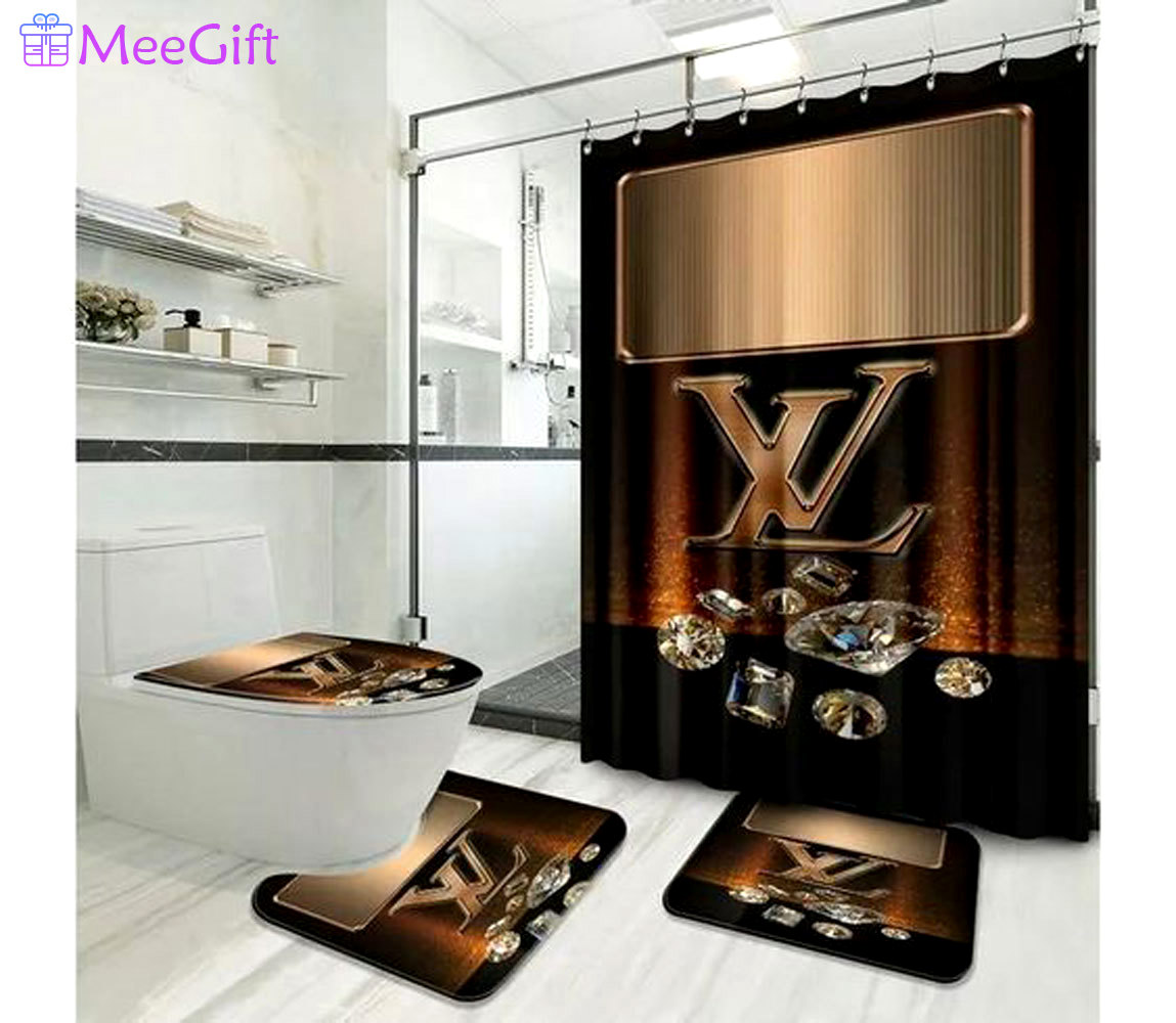 Louis vuitton lv diamond bath mat bathroom sets home decor hypebeast luxury fashion brand Bathroom Set