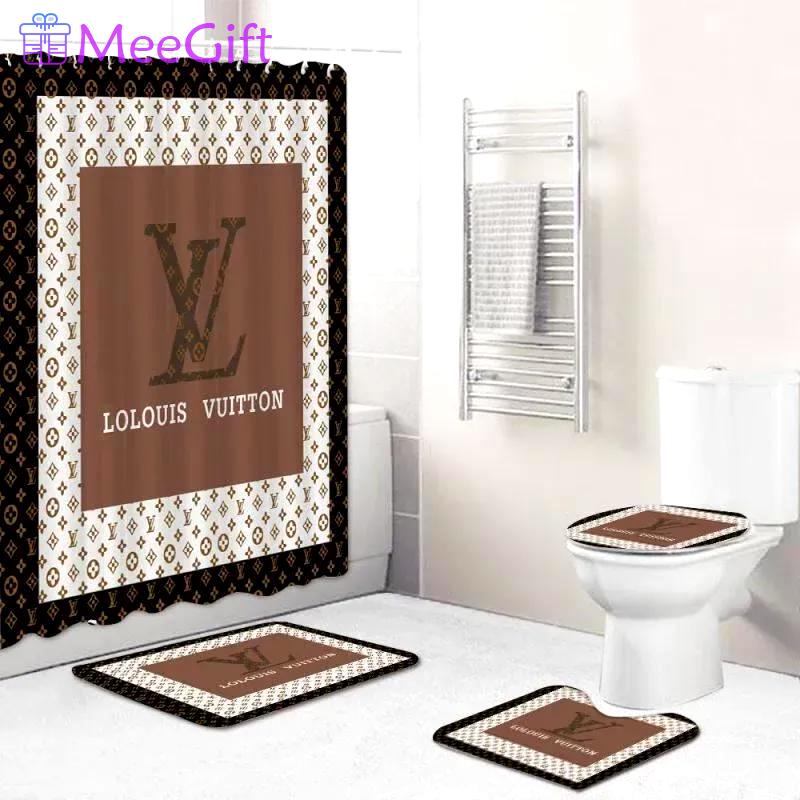 Louis vuitton lv louis vuitton - style bathroom set bath mat luxury fashion brand hypebeast home decor Bathroom Set