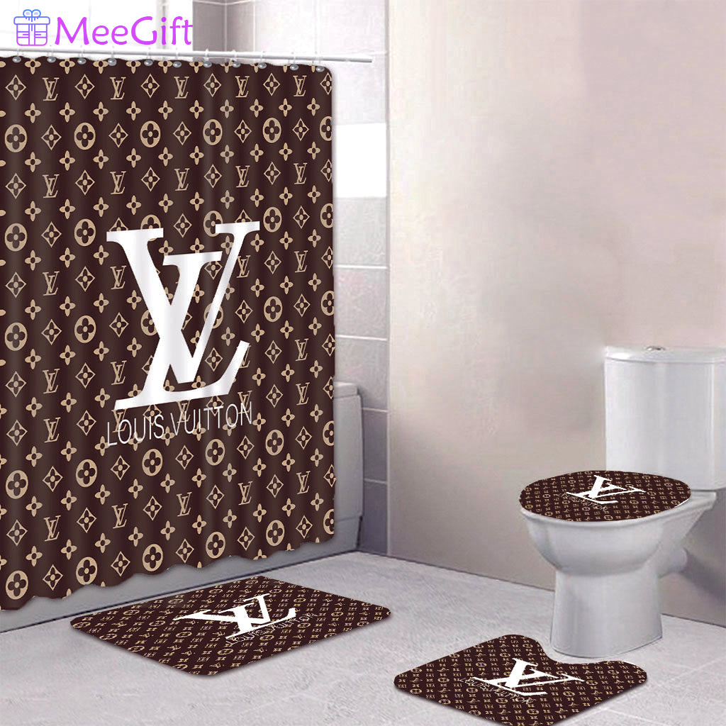 Louis vuitton lv monogram luxury fashion brand home decor bath mat hypebeast bathroom sets Bathroom Set