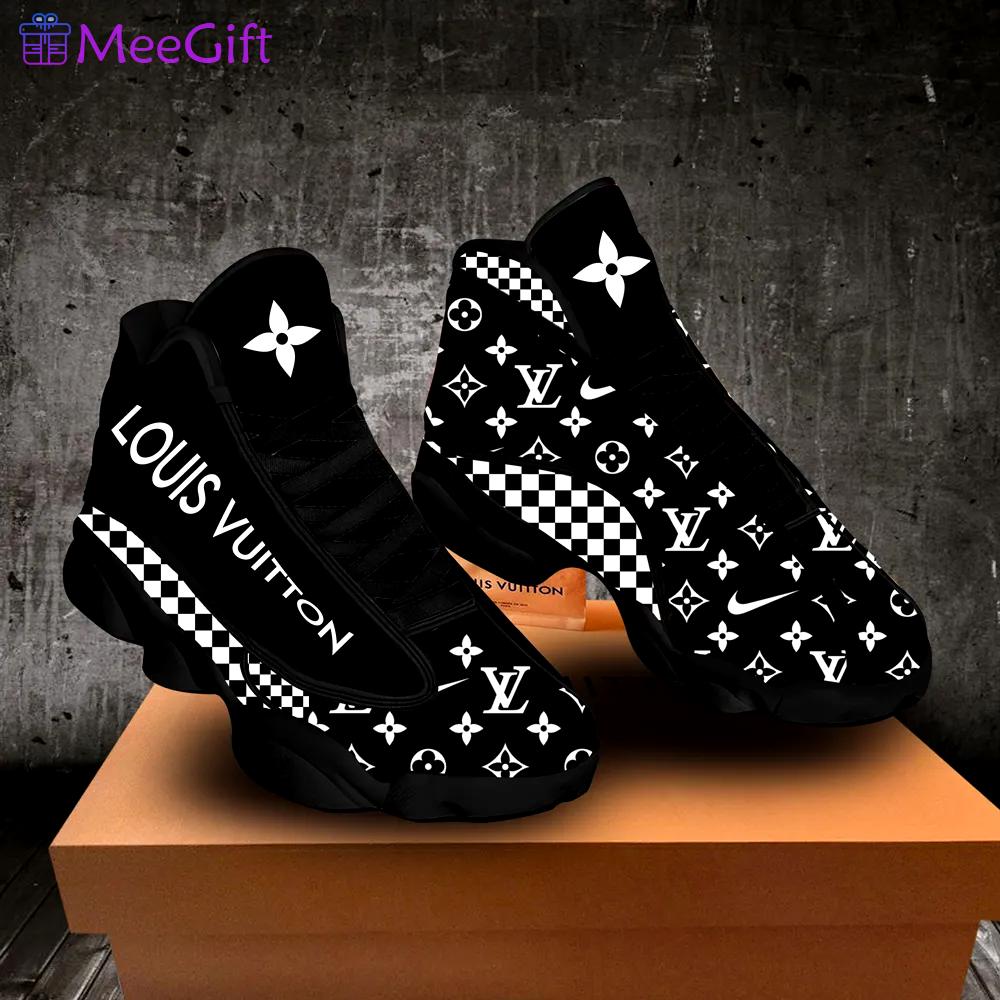 Louis vuitton nike blacks lv Air Jordan 13 Full Size Gifts For Men Women Sneakers Shoes For Fans