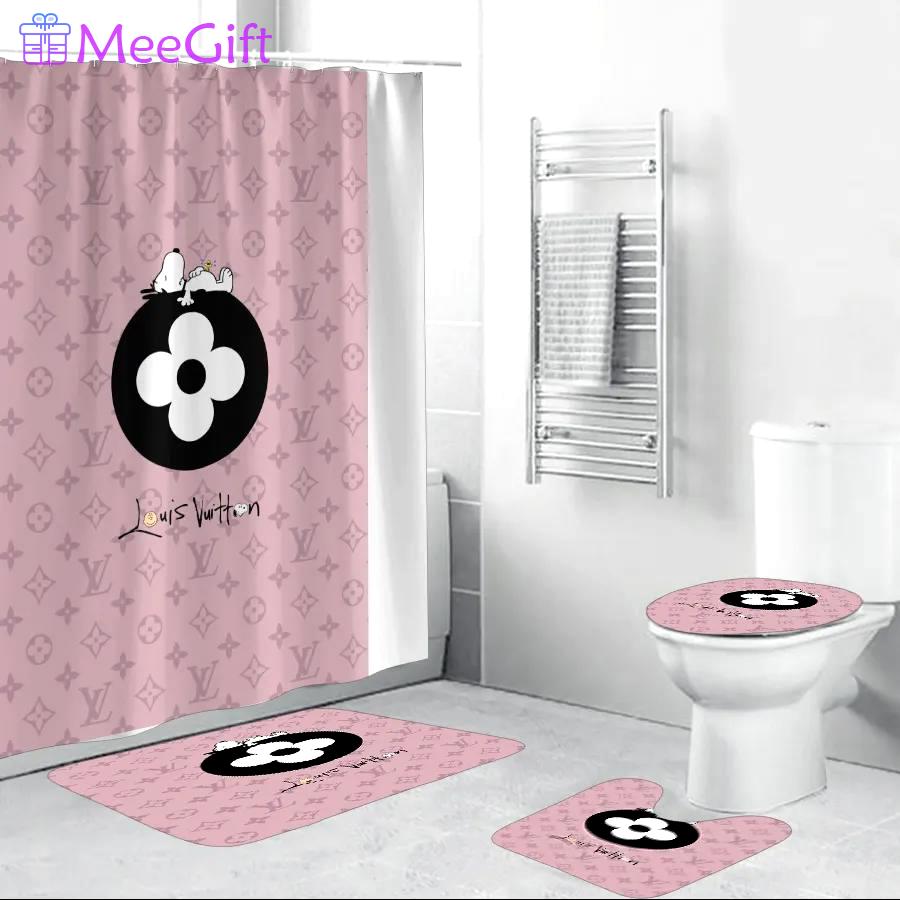 Louis vuitton snoopy pinky home decor bath mat luxury fashion brand hypebeast bathroom sets Bathroom Set