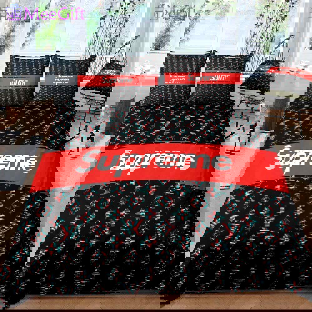 Louis vuitton supreme luxury premium bedding sets,bed sets, bedroom sets, comforter sets, duvet cover, bedspread Bedding Sets