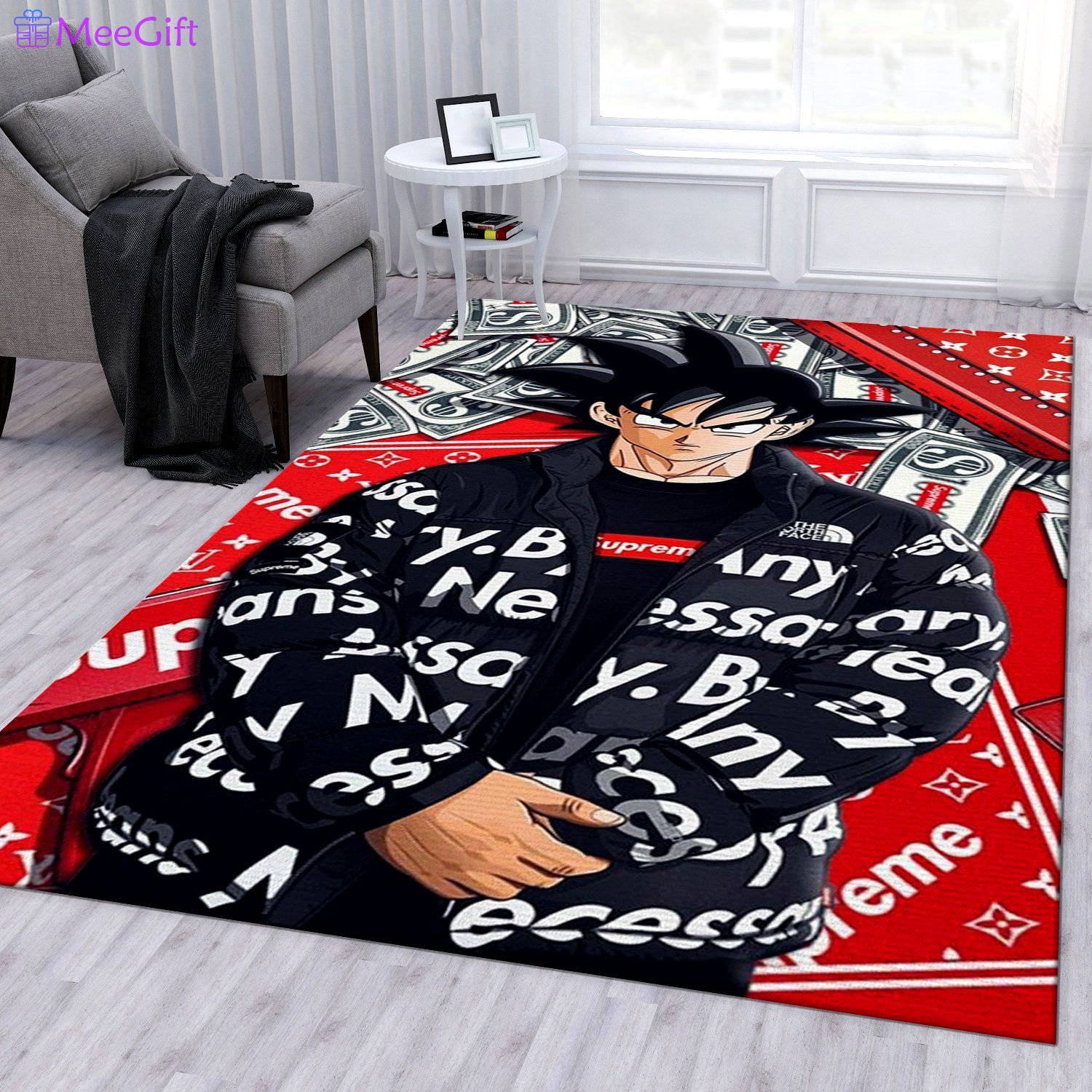 Louis vuitton supreme songoku dragon ball logo type 603. Upgrade Your Living Room with Luxury Home Decor: Area Carpets, Floor Decor, Door Mats, and Hot Gift Items with style a High-End Fashion Brand Rectangle Rug