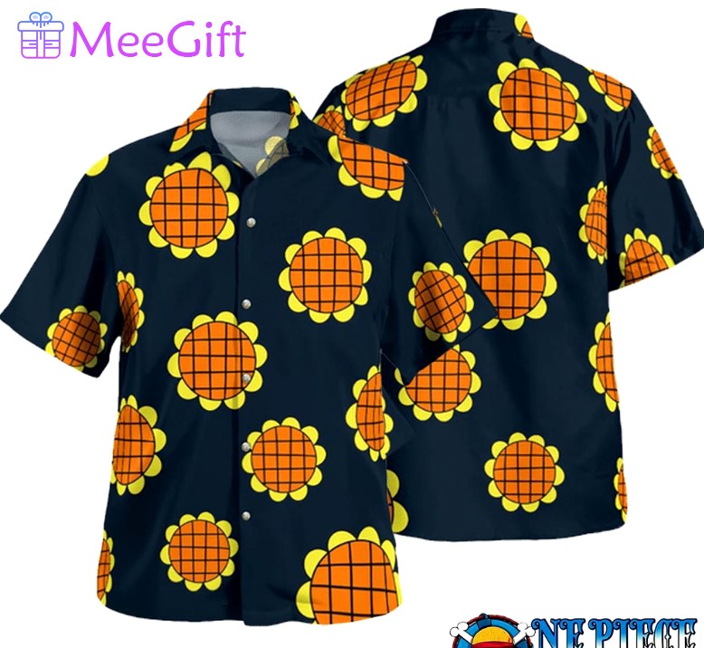 Luffy dressrosa lucy sunflower hawaiian shirt Hawaii Shirt Shorts & Flip Flops