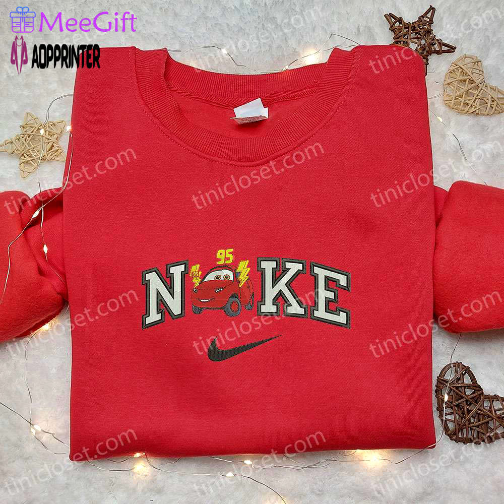 Maddy mcgear x nike cartoon embroidered sweatshirt: disney characters & nike inspired shirt Embroidered Shirt
