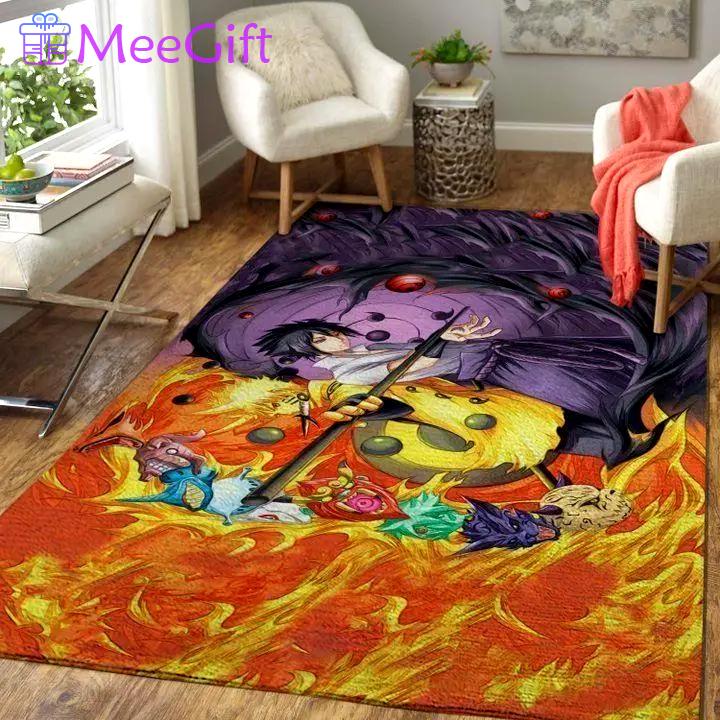 Manga anime fans naruto vs sasuke area rugs living room carpet Rectangle Rug
