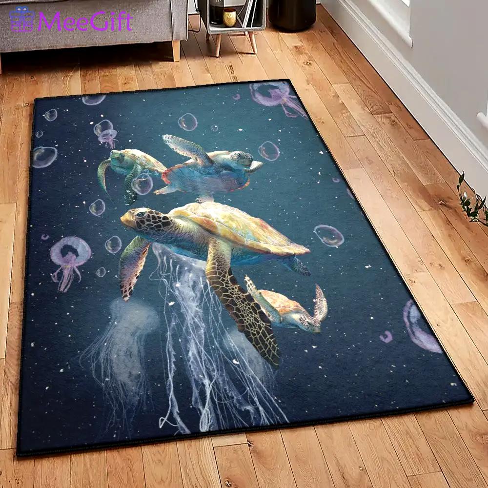 Marine turtles washable area rugs, sea turtle gs cl rug Rectangle Rug