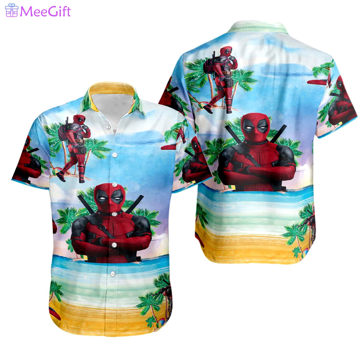 Marval deadpool hawaiian shirt Hawaii Shirt Shorts & Flip Flops