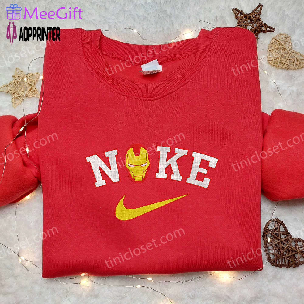 Marvel iron man nike embroidered shirt hoodie & sweatshirt: nike inspired collection Embroidered Shirt