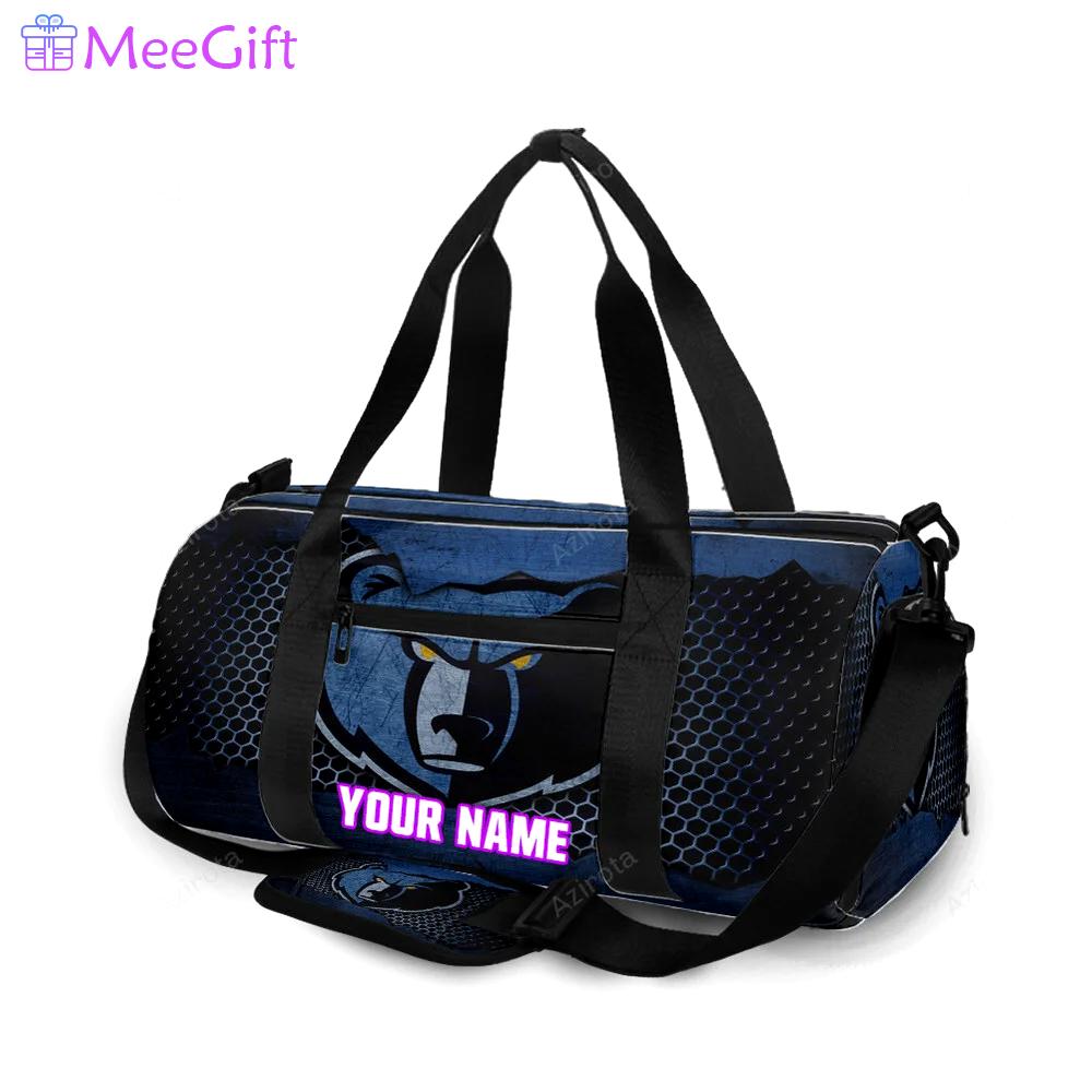 Memphis grizzlies emblem metal personalized name travel bag gym bag 473 Travel Bag