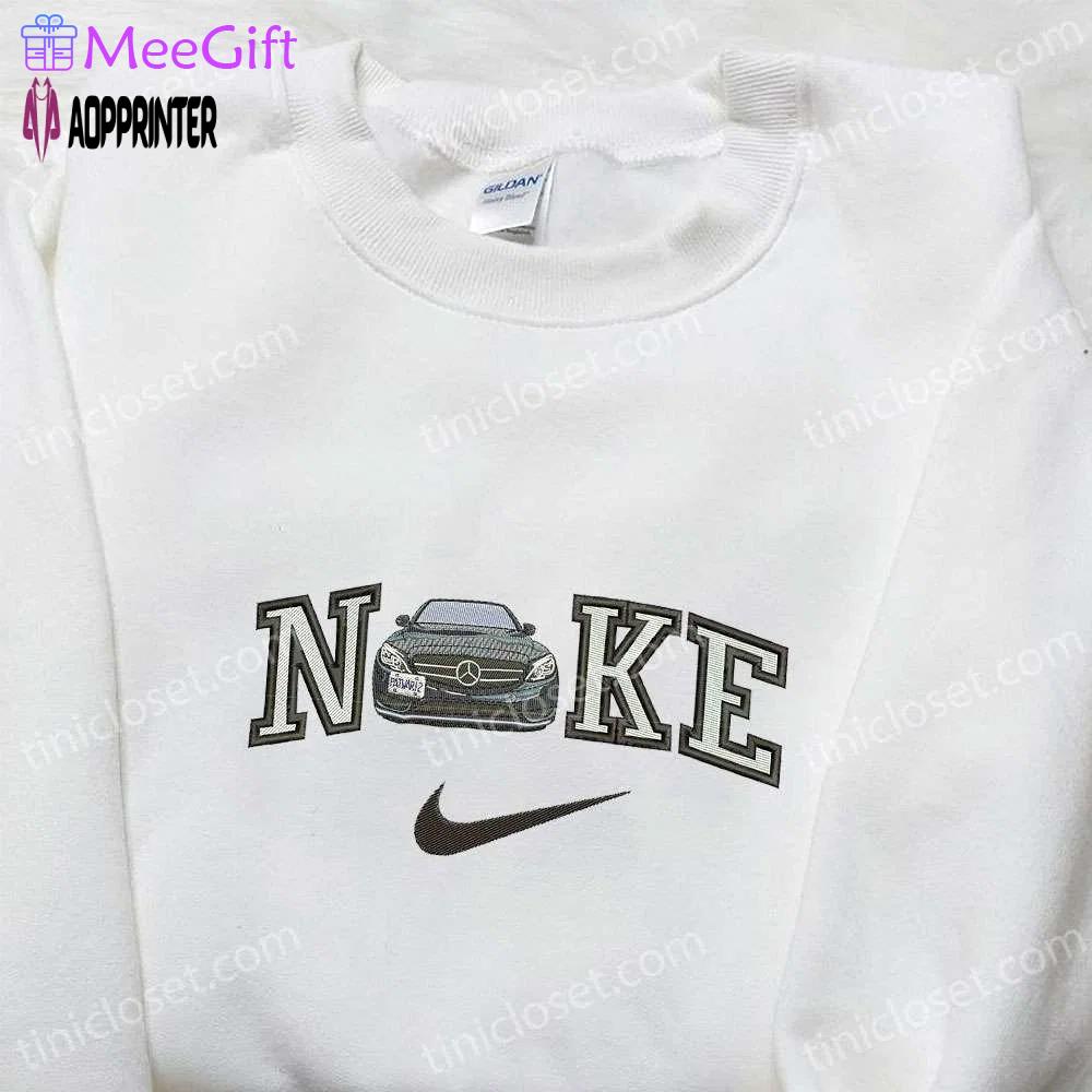 Mercedez x nike embroidered hoodie & transportation shirt – nike inspired apparel Embroidered Shirt