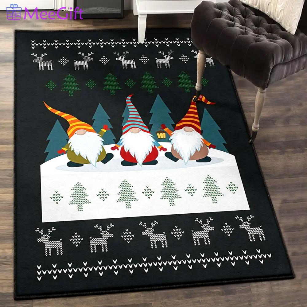 Merry christmas modern area rugs, christmas gnome rug Rectangle Rug