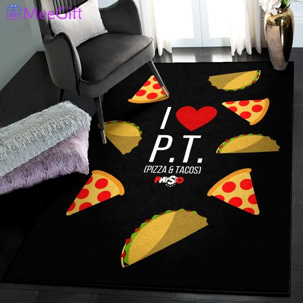 Mexican gift area rugs for living room, love pizza and tacos gs cl rug Rectangle Rug