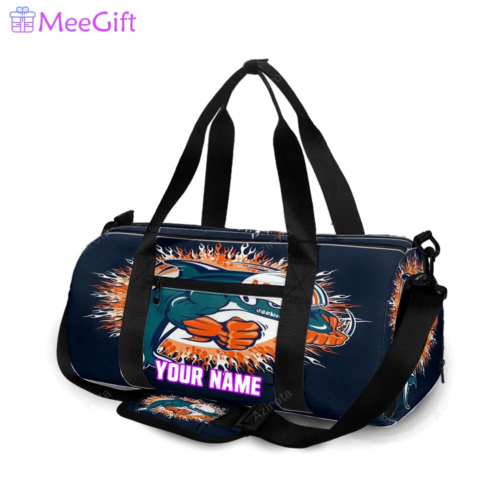 Miami dolphins art 4 personalized name travel bag gym bag 1227 Travel Bag