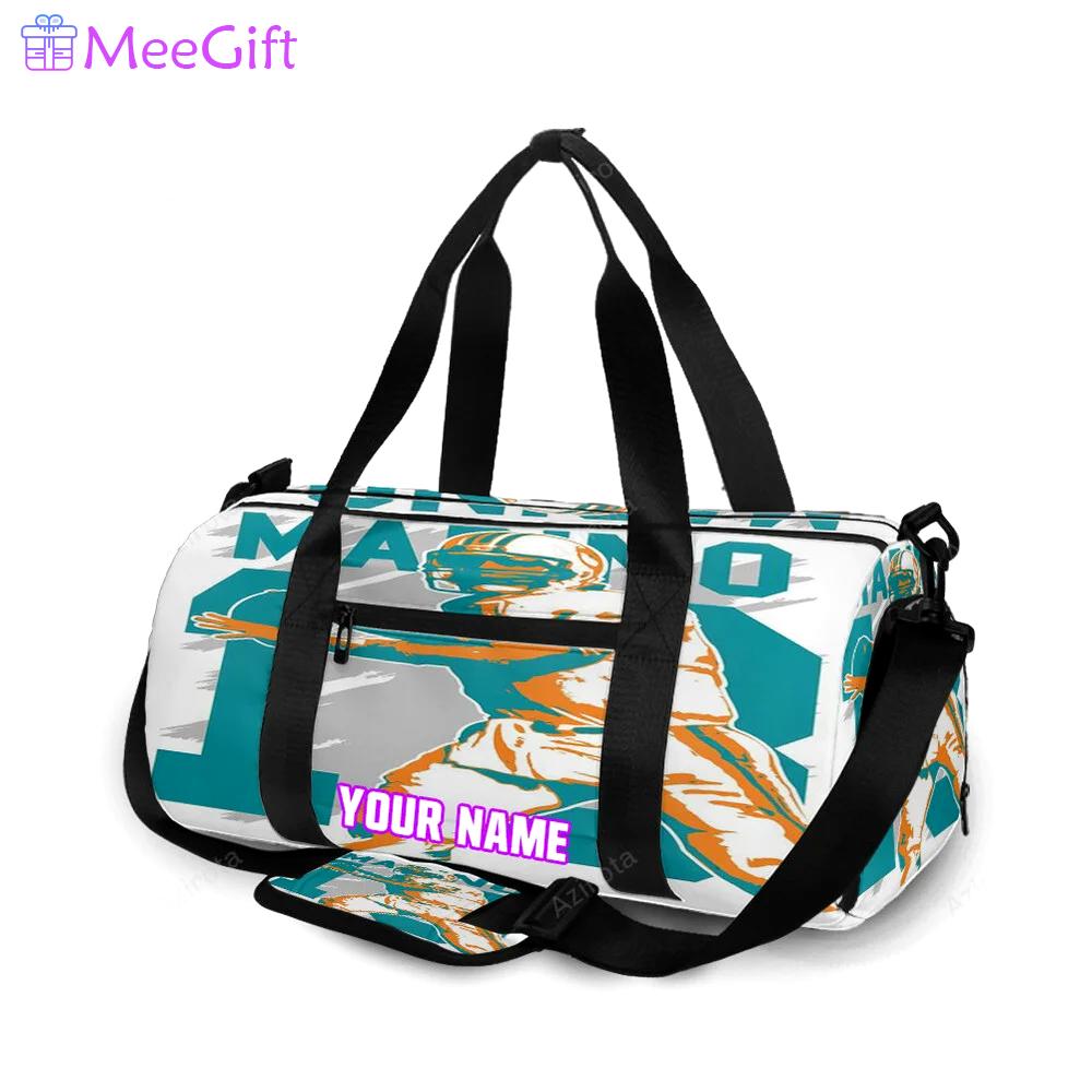 Miami dolphins dan marino1 personalized name travel bag gym bag 442 Travel Bag