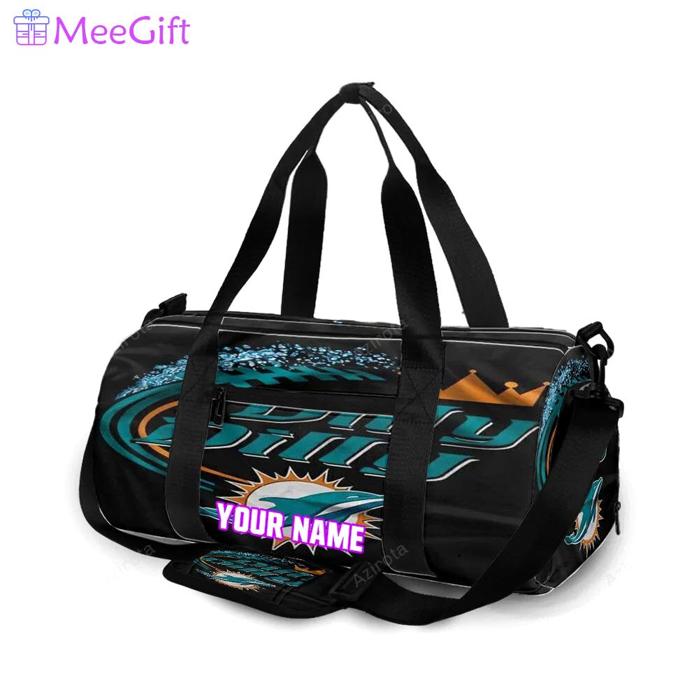Miami dolphins dilly dilly personalized name travel bag gym bag 280 Travel Bag