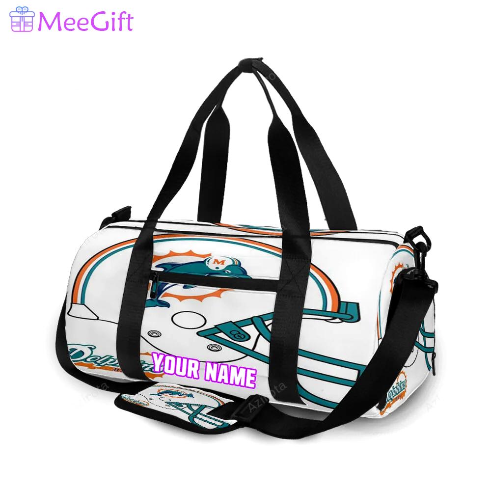 Miami dolphins helmet 1 personalized name travel bag gym bag 1972 Travel Bag
