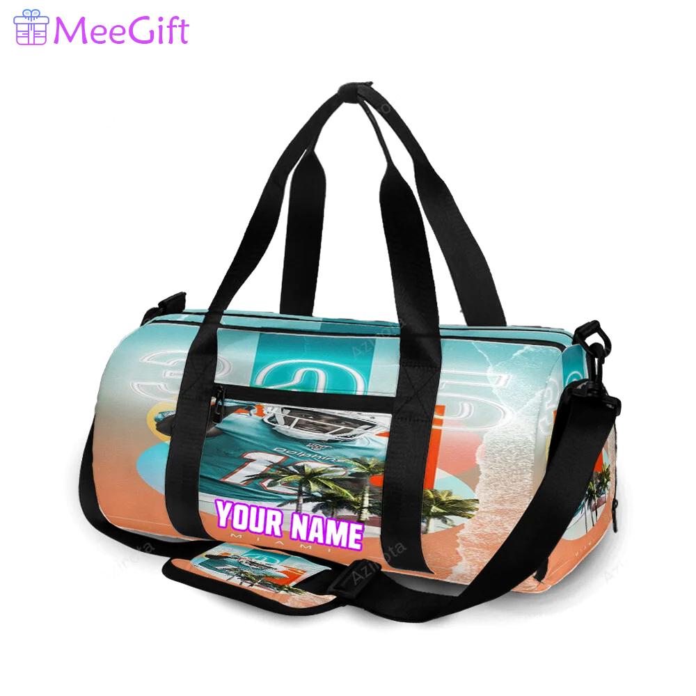 Miami dolphins jakeem grant2 personalized name travel bag gym bag 821 Travel Bag