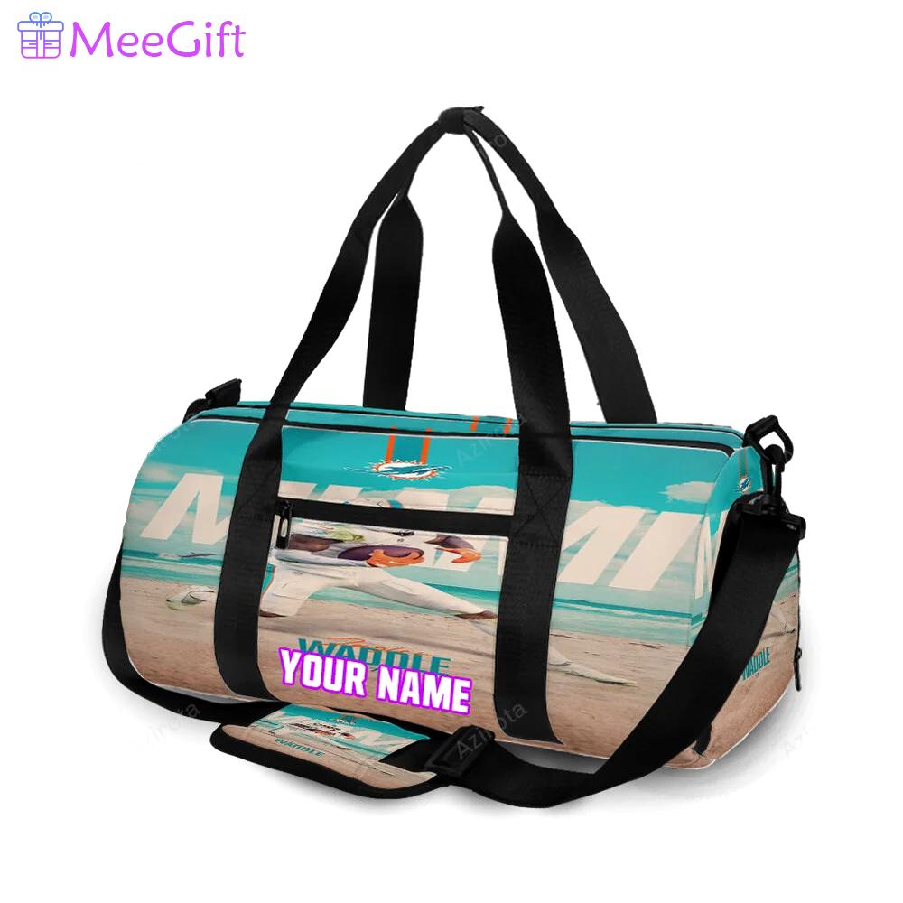Miami dolphins jaylen waddle3 personalized name travel bag gym bag 1714 Travel Bag