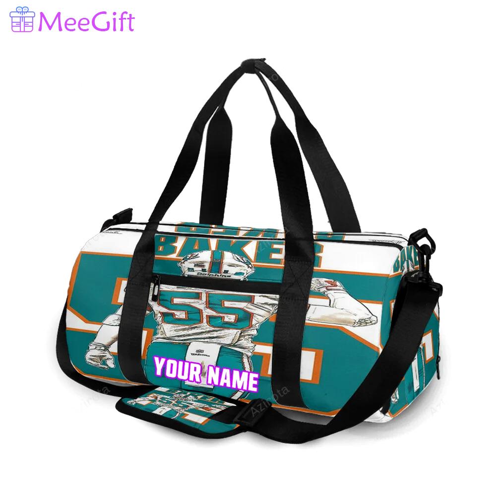 Miami dolphins jerome baker1 personalized name travel bag gym bag 1966 Travel Bag