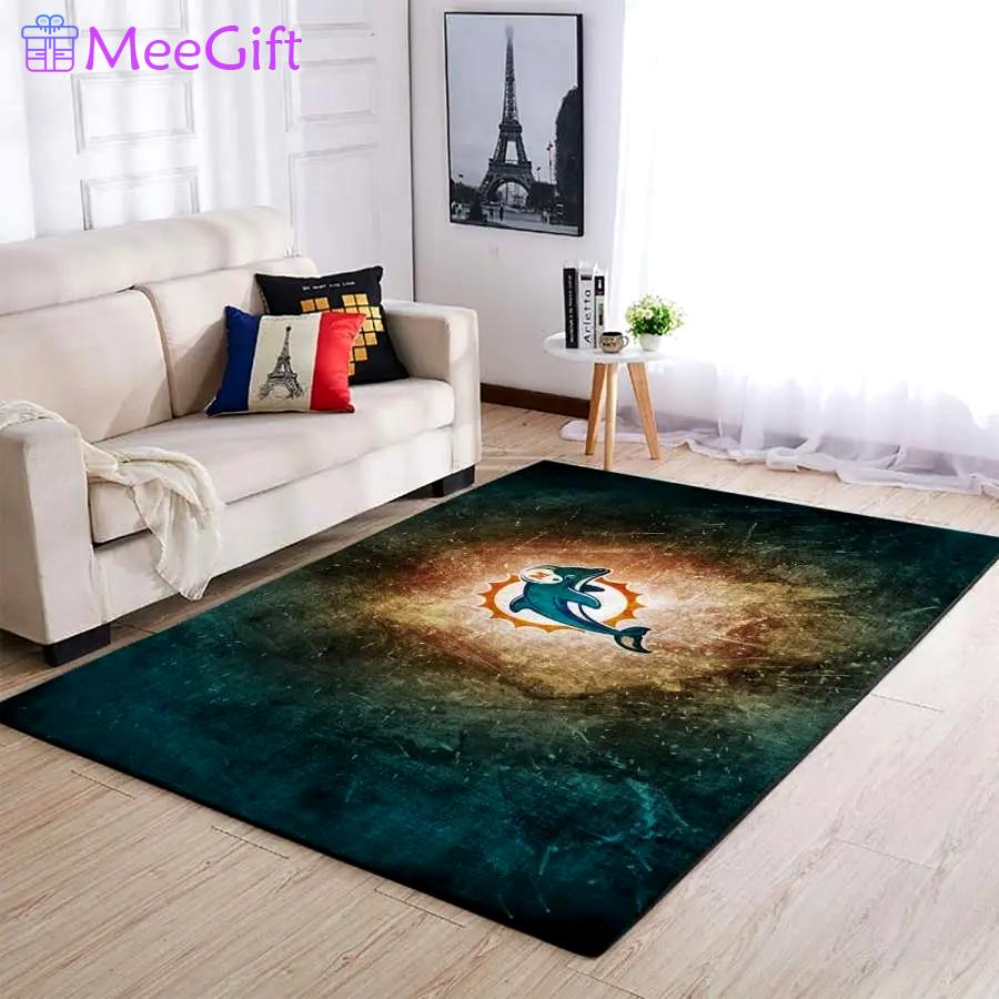 Miami dolphins living room rug home decor nfl football floor decor 191007 Rectangle Rug