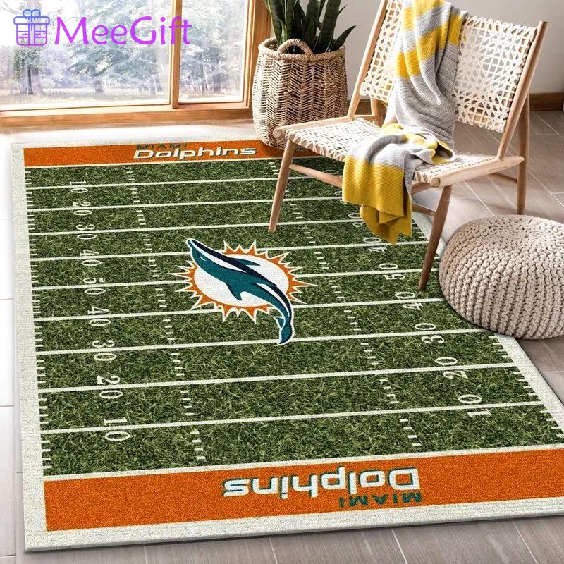 Miami dolphins nfl 36 area rug living room and bed room rug regtangle carpet Rectangle Rug