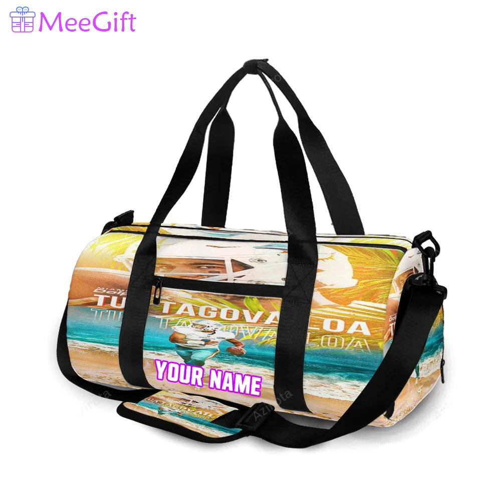 Miami dolphins tua tagovailoa1 personalized name travel bag gym bag 441 Travel Bag