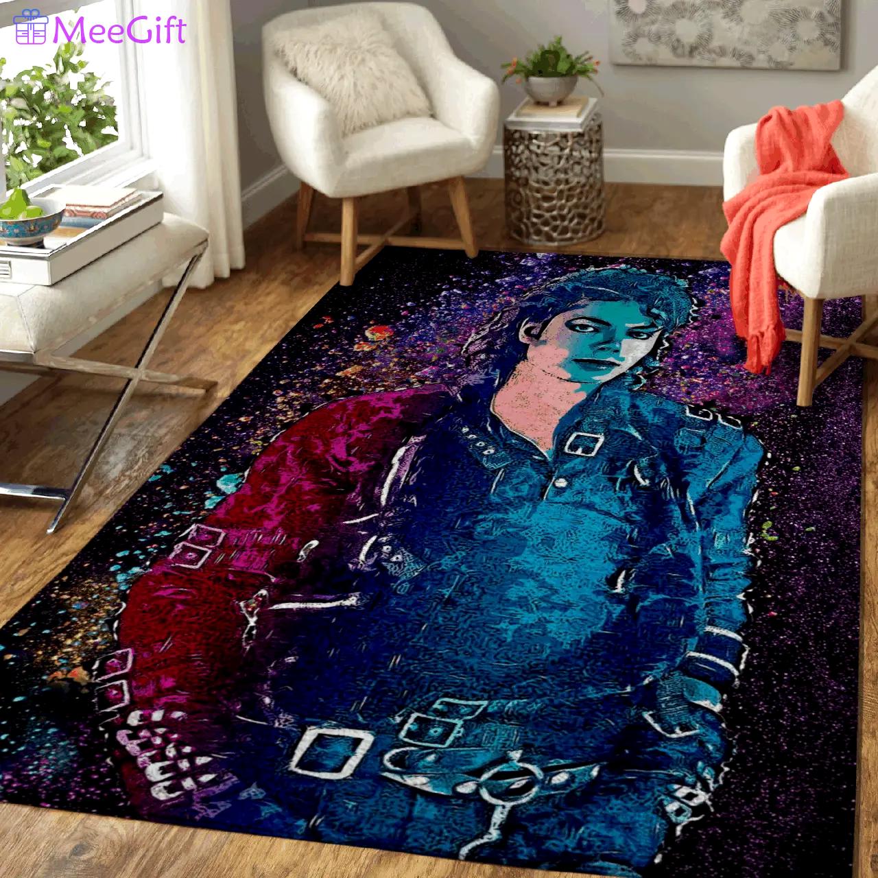 Michael jackson american singer pop music pop art area rug area rug living room carpet rug regtangle carpet floor decor home decor Rectangle Rug