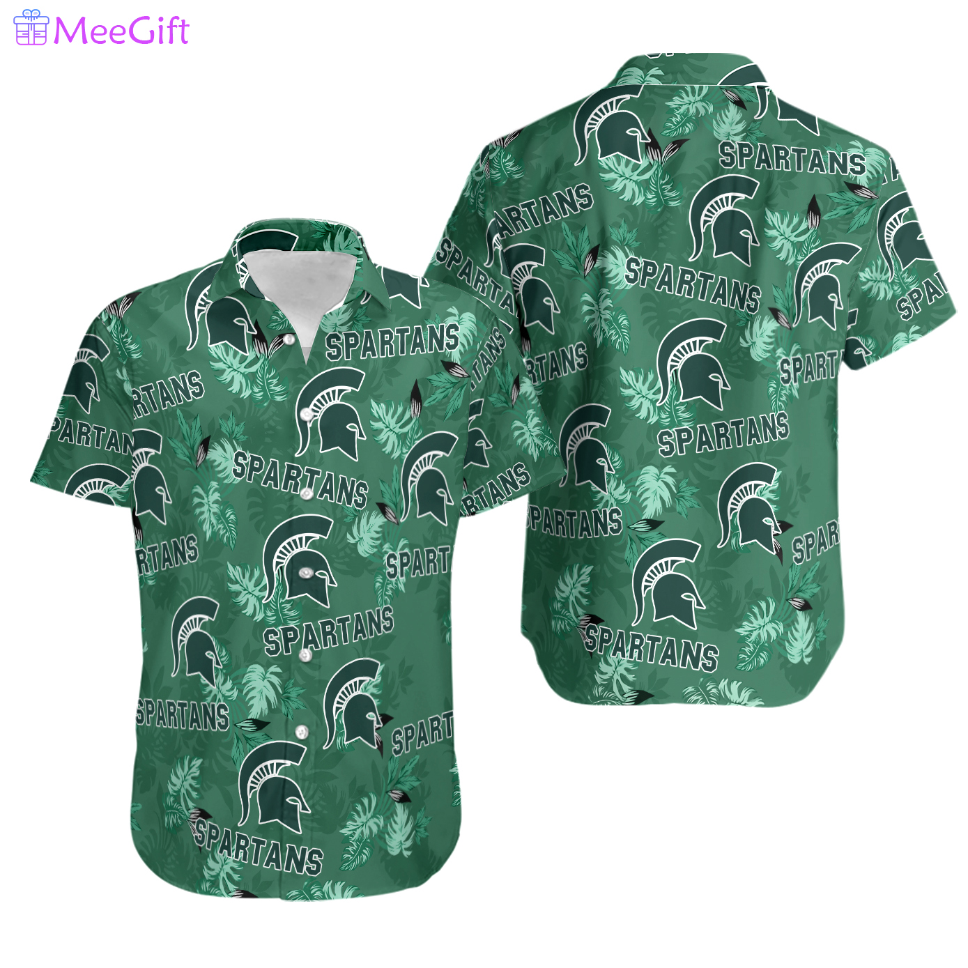 Michigan state spartans hawaiian shirt Hawaii Shirt Shorts & Flip Flops