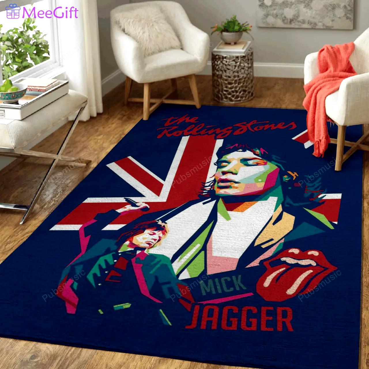 Mick jagger wpap music wpap art for fans area rug living room carpet rug regtangle carpet floor decor home decor Rectangle Rug
