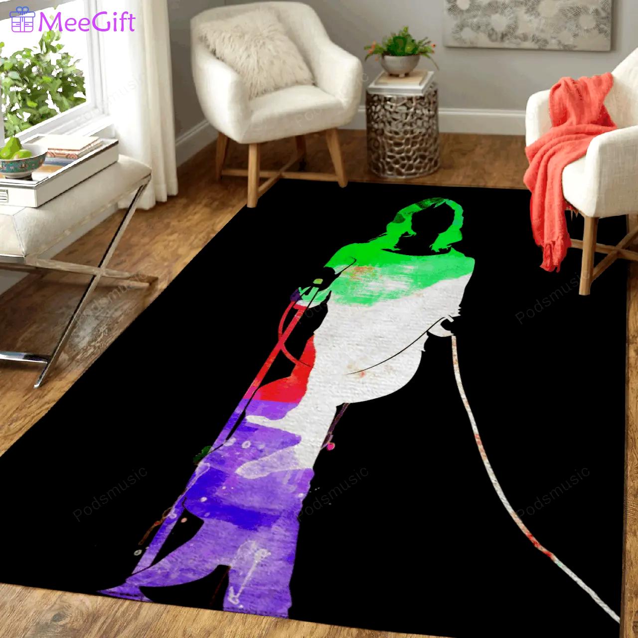 Mick watercolor ii music legends on stage art for fans area rug living room carpet rug regtangle carpet floor decor home decor Rectangle Rug