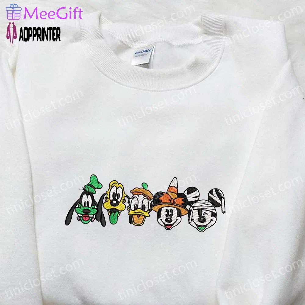 Mickey & friends halloween embroidered hoodie: disney sweatshirt perfect gift for halloween lovers Embroidered Shirt