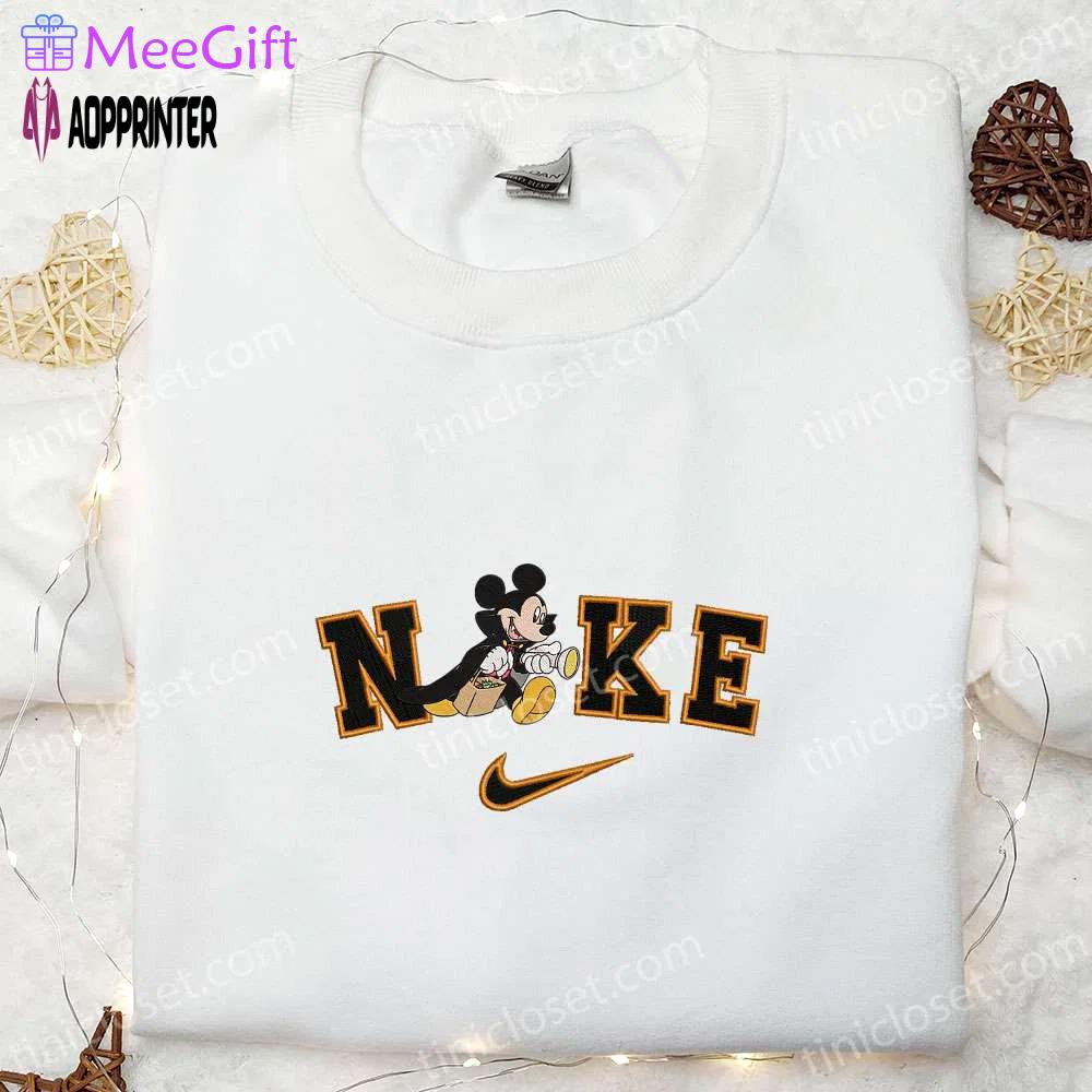 Mickey mouse x nike vampire costume: embroidered shirt sweatshirt & hoodie for halloween masquerade Embroidered Shirt
