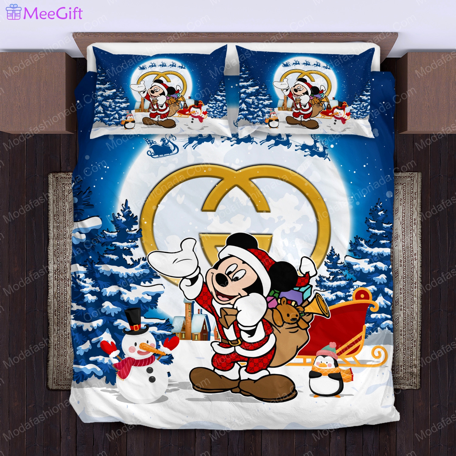 Mickey pattern gucci merry christmas bedding sets model 3 home decoration Bedding Sets
