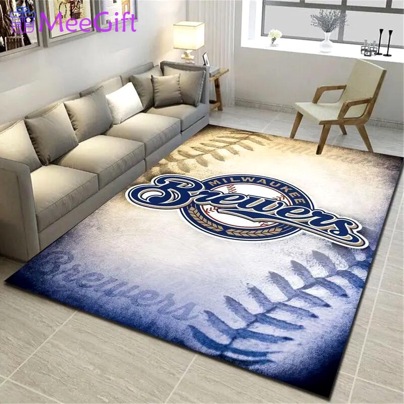 Milwaukee brewers area rug mlb team logo carpet living room rugs decor 10 Rectangle Rug