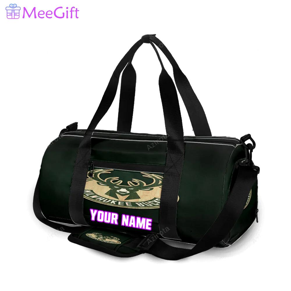 Milwaukee bucks emblem v18 personalized name travel bag gym bag 1649 Travel Bag