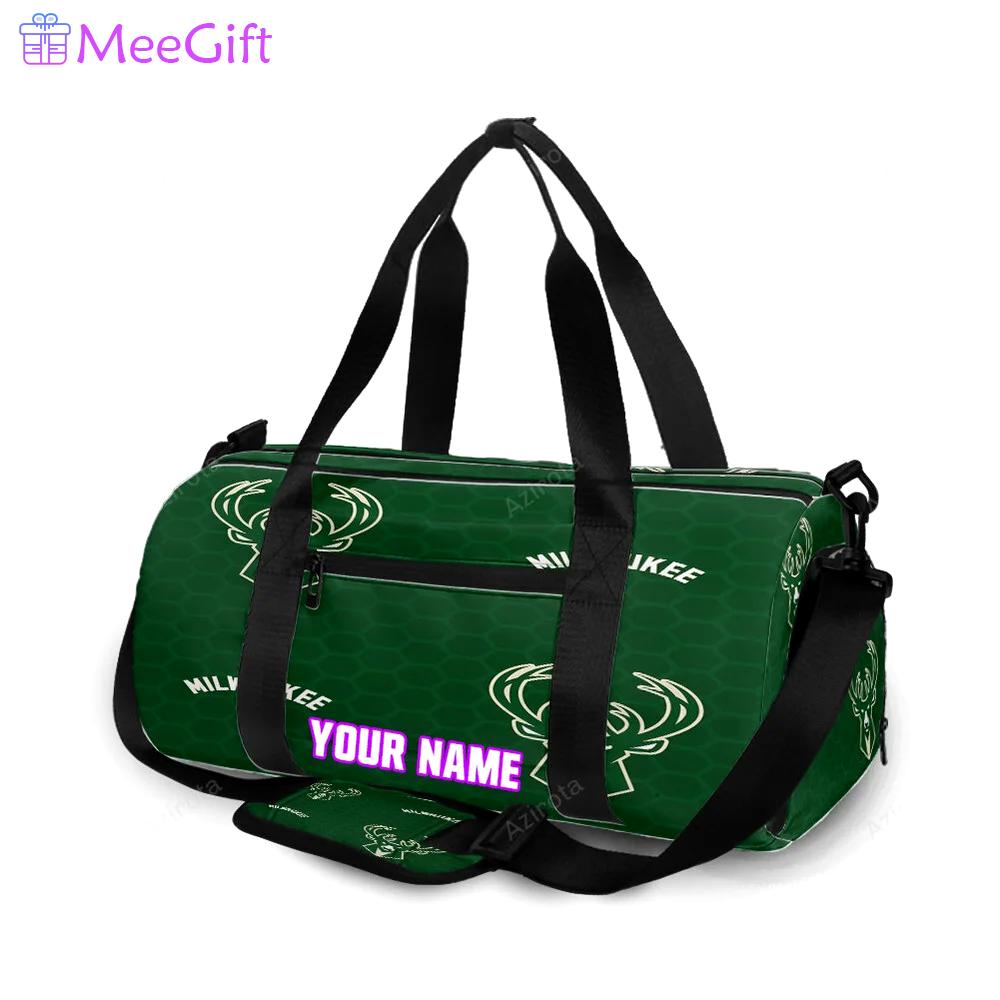 Milwaukee bucks emblem v44 personalized name travel bag gym bag 2050 Travel Bag