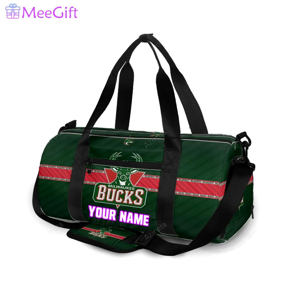 Milwaukee bucks emblem v7 personalized name travel bag gym bag 1627 Travel Bag