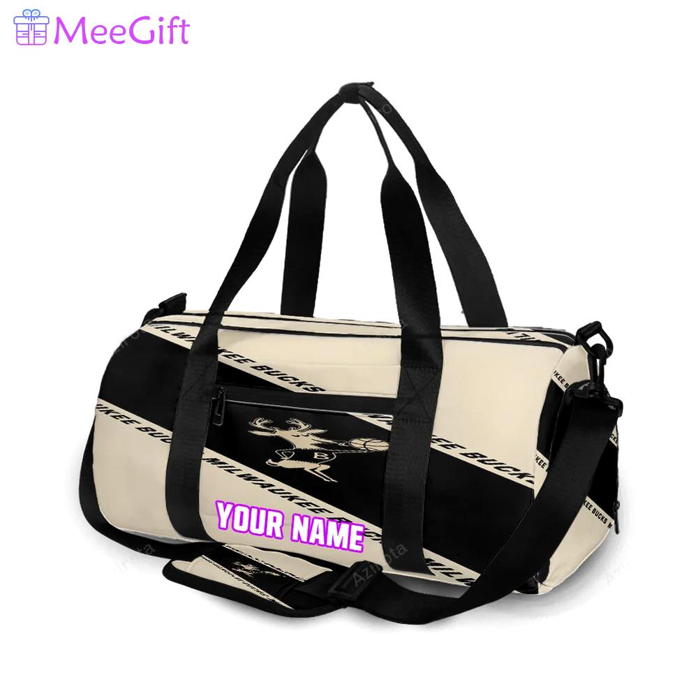 Milwaukee bucks mascot v24 personalized name travel bag gym bag 1382 Travel Bag