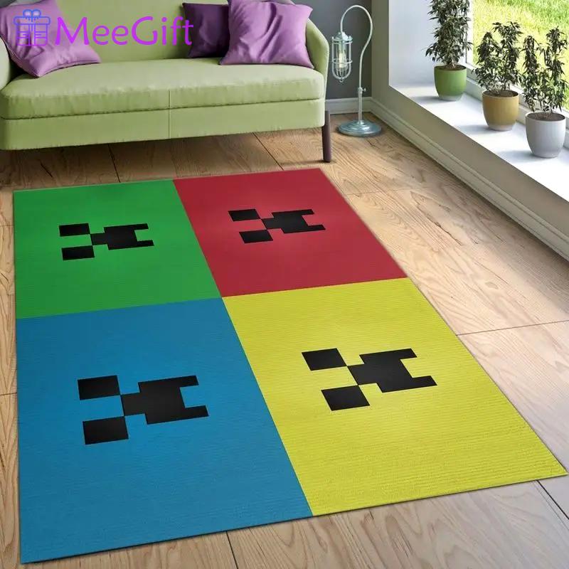 Minecraft 1 area rug living room and bed room rug rug regtangle carpet floor decor home decor Rectangle Rug