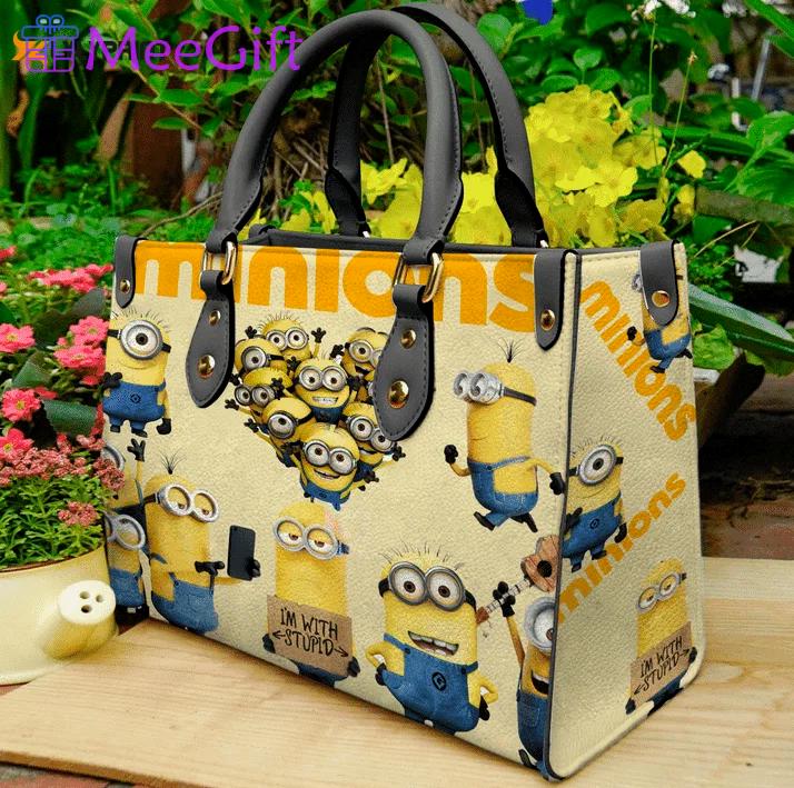 Minions 1 leather handbag gift for women 4654 Women Leather Hand Bag