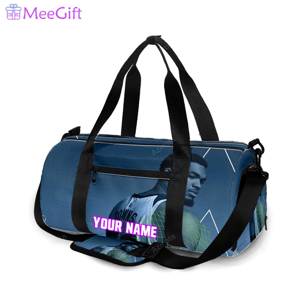 Minnesota timberwolves 32 karl anthony towns v21 personalized name travel bag gym bag 123 Travel Bag