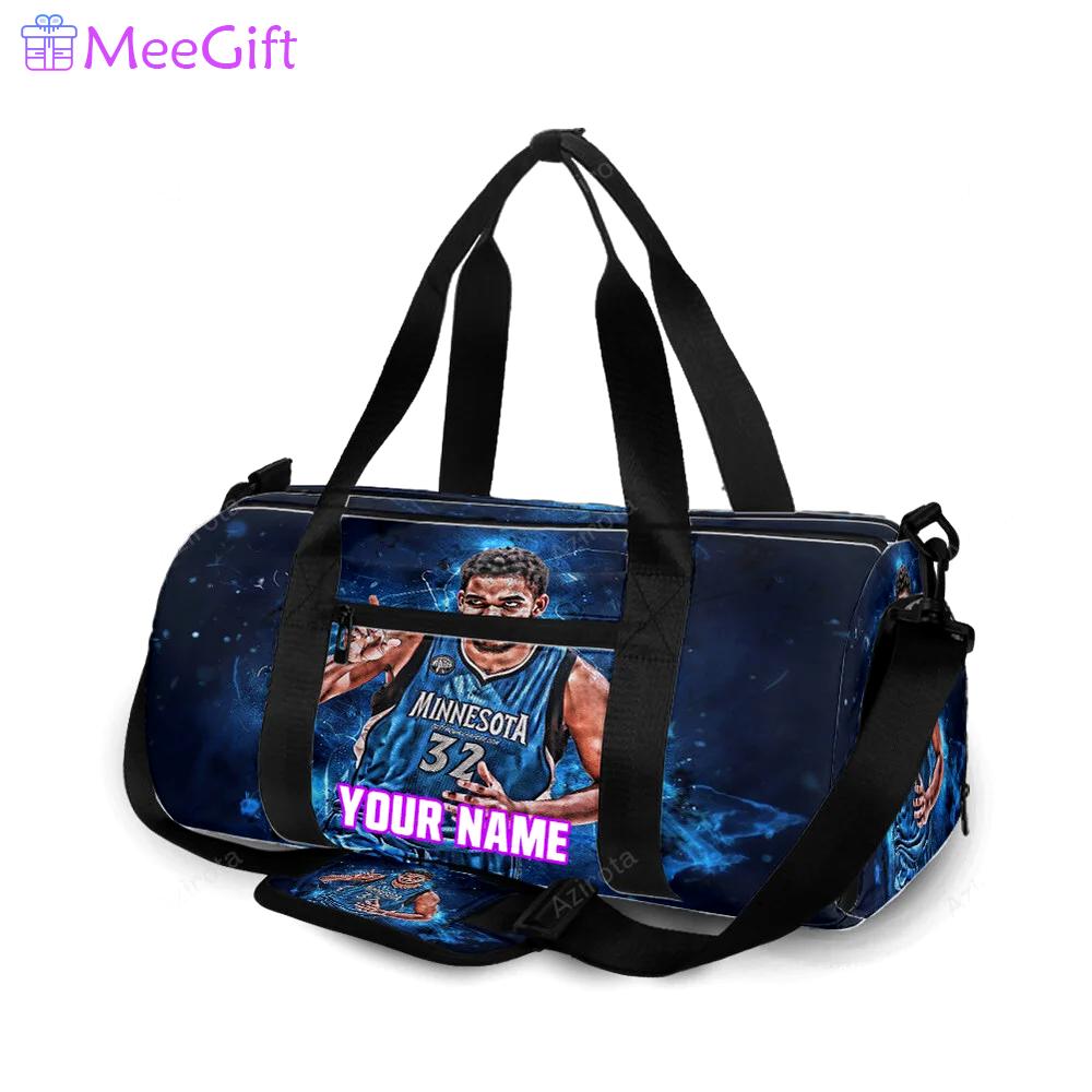 Minnesota timberwolves 32 karl anthony towns v30 personalized name travel bag gym bag 1032 Travel Bag