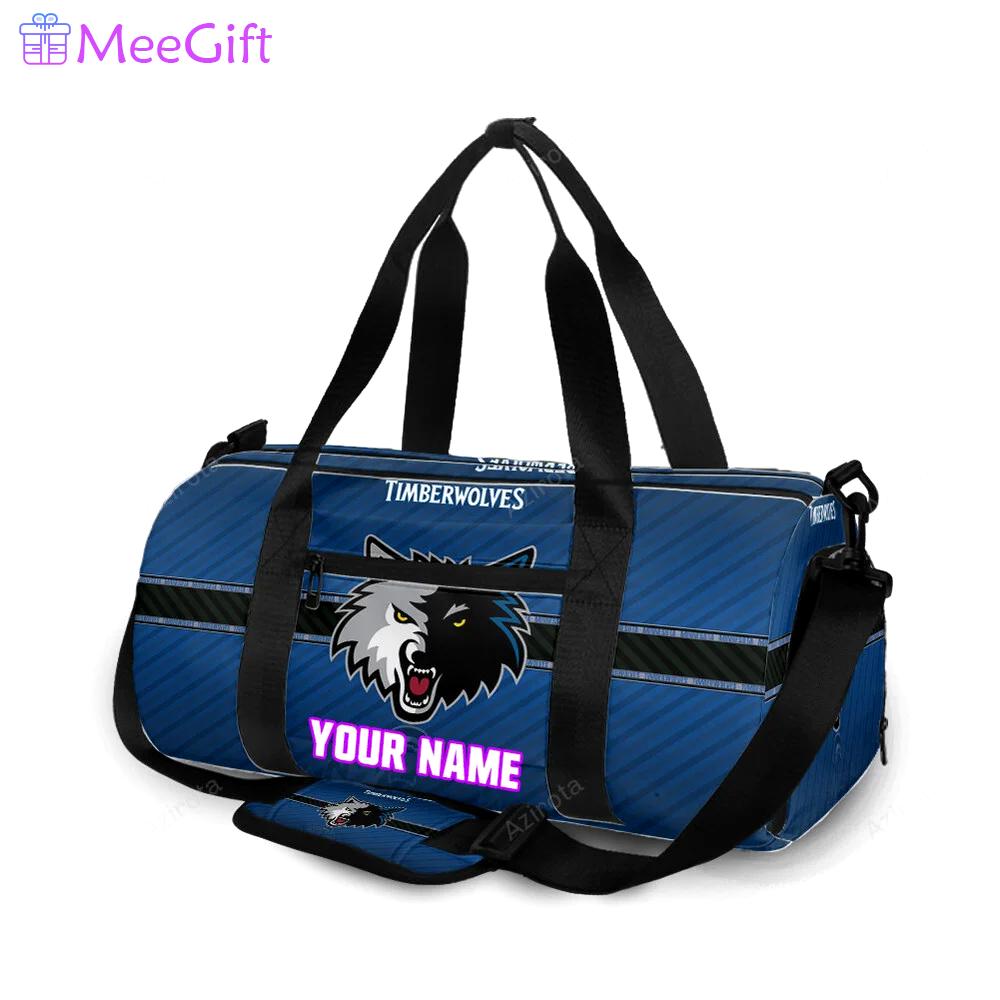 Minnesota timberwolves emblem v10 personalized name travel bag gym bag 1028 Travel Bag