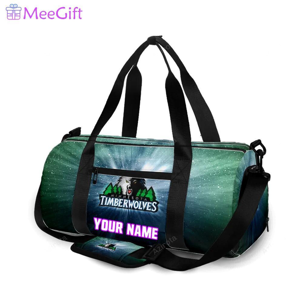 Minnesota timberwolves emblem v9 personalized name travel bag gym bag 82 Travel Bag