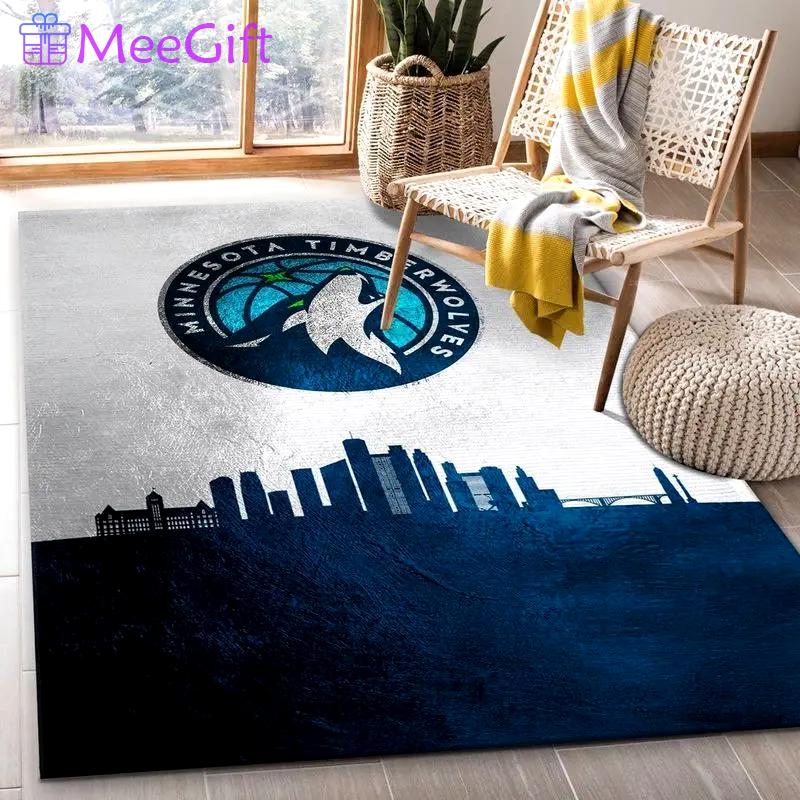 Minnesota timberwolves nba 3 area rug living room bedroom rug regtangle carpet Rectangle Rug