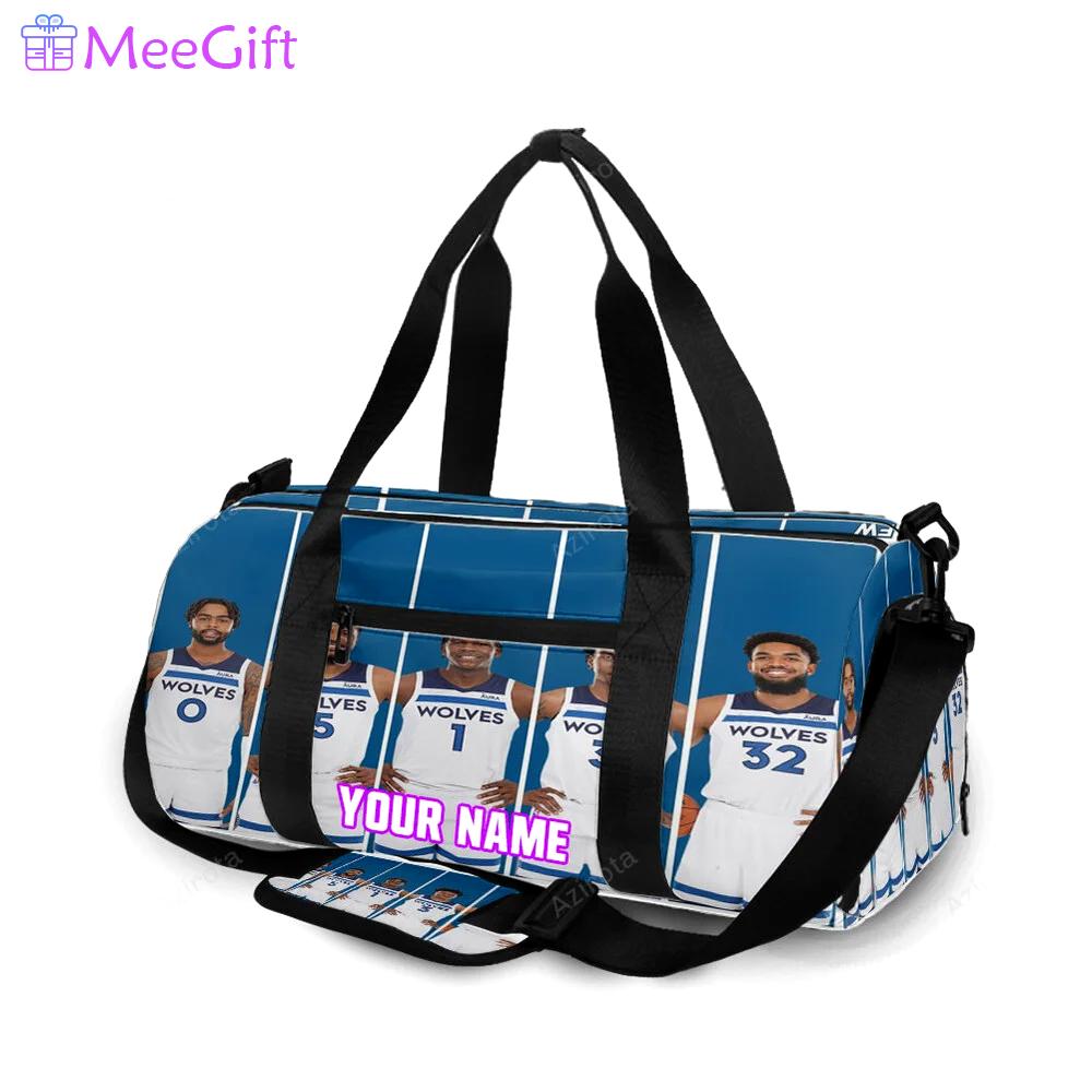 Minnesota timberwolves players v37 personalized name travel bag gym bag 1322 Travel Bag